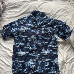 Puritan Men's Navy Car Print Shirt